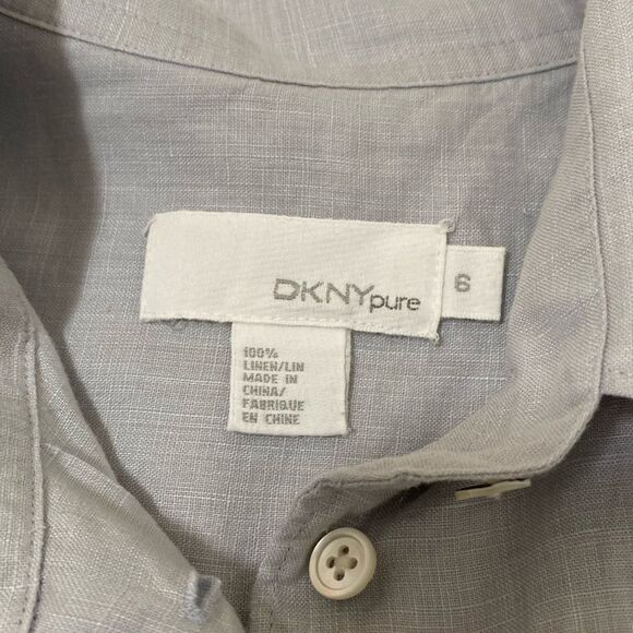 DKNY Pure Linen Embroidered Long Sleeves Shirt - Picture 4 of 6